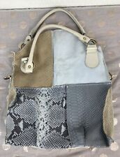 MADE IN ITALY Damen Handtasche Leder Kroko Schlange Echse Shopper Hobo Bag T9