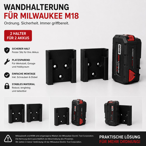 Milwaukee m18 akkuhalterung - m18,
