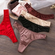 5 Pack Sexy Damen Satin Slips Höschen Bikini Schlüpfer Dessous Unterwäsche Tanga