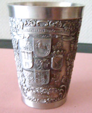 Wappenbecher BRD Orig. Becker-Zinn, 12 Wappen d. alten Bundesländer Höhe 8,5 cm
