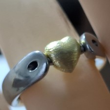 Tipit S - eismattierte Sterlingsilberherz / teilgoldplattiert