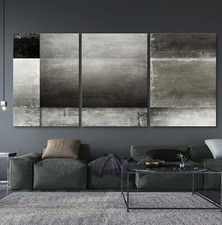 GRAND PATH Abstrakt Leinwand BILD SET Grau Modern Kunst Druck Wandbild XXL Deko