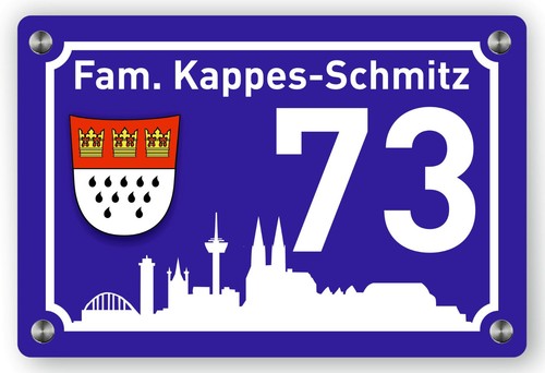 Hausnummernschild köln metall - hausnummernschild,