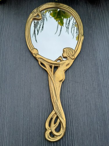 25cm handspiegel messing - handspiegel,