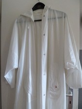 Vintage Jeantex PVC Mantel  transparent  Regenmantel weiche Folie Kapuze