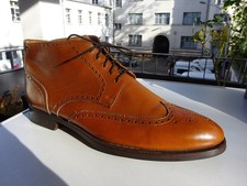 SCAROSSO Herren Goodyear Welted Schuhe Budapester Stiefel Leder Italy Gr.45 TOP