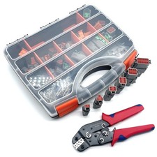 GRAU - DEUTSCH DT Kompatibel 12V KFZ 351 Set Kasten 2 3 4 6 8 12 Stecker Crimp