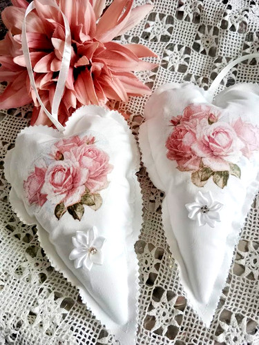 Deko stoffherzen x 20cm - stoffherzen,