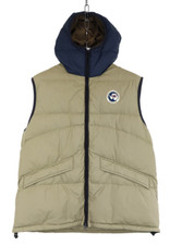 Napapijri Weste Herren Groß Gefüttert Beige Kapuze Reißverschluss Puffer Logo