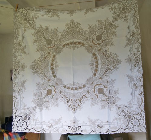 Tischdecke cremeweiß 126 - cremeweiß,, cm