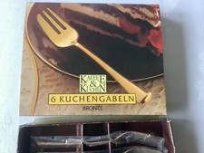 6 Kuchengabeln  Bronze „Original Karton“ 