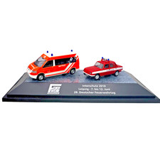 1:87 Feuerwehr Magazin interschutz 2010 Leipzig Herpa &Rietze H0 Acrylabdeck OVP
