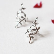 Ohrklemme Blatt Silber 925