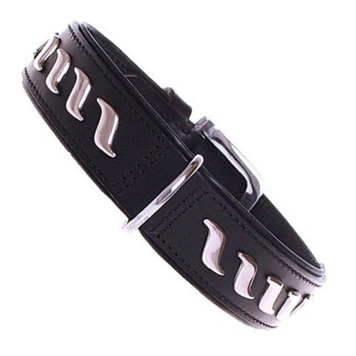 Lederhalsband silver wave - lederhalsband,