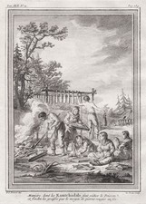 Kamtchatka native people costumes Russia Russland Russie engraving 1750