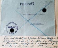 FELDPOSTBRIEF:, postgelaufen u. gestempelt 14.5-1943