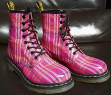 Doc Martens pink kariert 8 Ösen Stiefel Gr. 38 