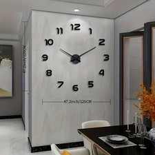 Moderne 3D XXL Wanduhr Schwarz