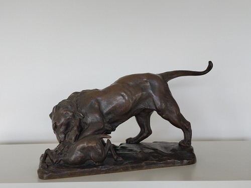 Große antike bronze löwe - große,