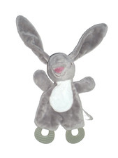 WIE NEU * ZD Trading Hase Has Häschen grau weiß rosa Schmusetuch Schnuffeltuch