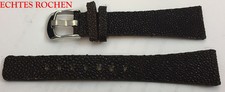 Uhrenarmband Rochen-Leder dunkelbraun 14 -24 mm DILOY De Luxe große Dornschließe