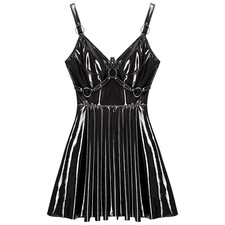 Damen wetlook minikleid - damen,