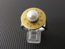 GOLD & STAHL & DIAMANTEN RING