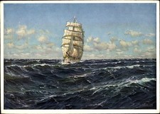 Künstler Ak v. Kalckreuth, P., Segler auf dem Atlantik, Segelschiff - 3931719