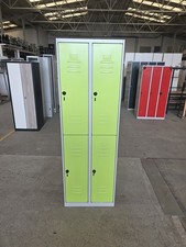 C+P Metallspind 4 Abteile Doppelstock 60cm grau grün abschließbar