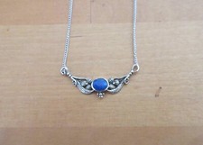 Collier Kette Blume mit Sodalith blau 40 cm Sterling Silber 925