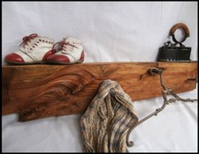 UNIKAT Antikholz Garderobe Wandgarderobe Balkenregal Wandboard L 80 cm (03-9