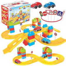 AUTOBAHNBAU AUTOS ÜBERGÄNGE BLOCKIERT VERKEHRSSCHILDER 8324