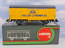(4542) Märklin 5863 Spur 1 deckter Güterwagen Haller Löwenbräu  in OVP