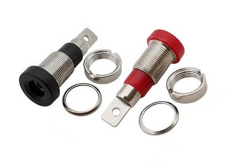 Einbaubuchse 4mm rot - einbaubuchse,