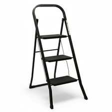 Klapp Tritt schwarz 3 Stufen - 105 x 73 cm - Haushalt Leiter bis 150 kg klappbar