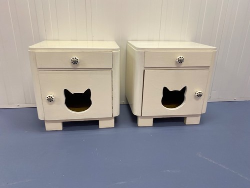 Vintage katzenhaus holz weiss - vintage,