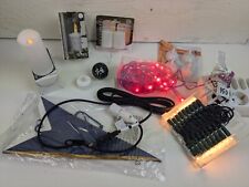 Deko Mix Kiste Box mit LED Kerzen Teelichter Lichterkette Papierstern Discokugel