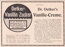 Dr. Oetker  Reklame 1910  Dr. A. Oetker -Fabrik - Bielefeld -Vanille Chreme  -