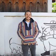 virblatt - Vintage Pullover | Baumwolle | Hippie Jacke Baja Hoodie Rasta Jacke