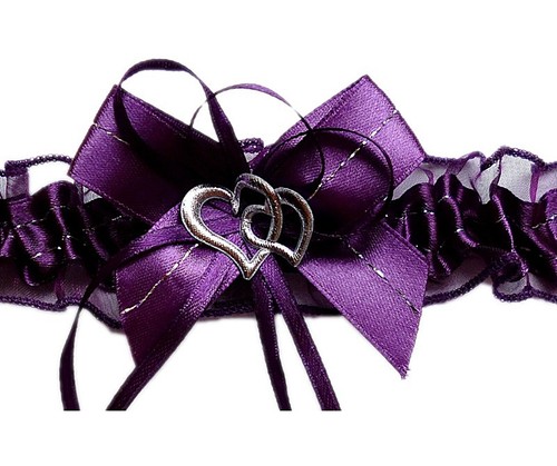 Strumpfband braut lila flieder - braut,