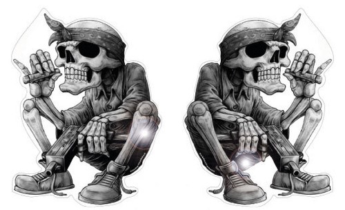 Skelett skull aufkleber - skelett, 2