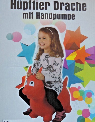 Hüpftier drache mit handpumpe - mit,