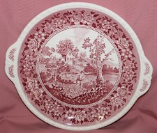 VILLEROY BOCH V&B Rusticana rot Tortenplatte anged Henkel Ø32,5 cm Abpl US 61087