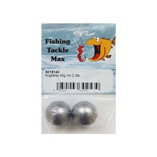 (106,13 EUR/kg) 2 Kugelbleie 40 g Bleikugeln mit Loch Laufblei Grundblei Bleie