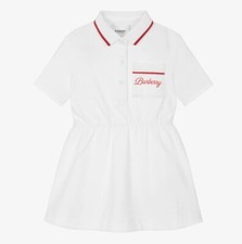 Burberry Baby Mädchen weißes Logo Polokleid Alter 24 Monate