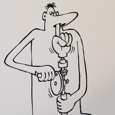 Willy WiM Moese Nasenbohrer DDR Original Karikatur Comic Zeichnung signiert