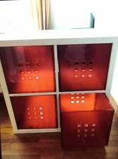 KALLAX Regal mit 4 mal lekman Box IKEA