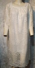 MADE IN ITALY DOPPELLAGGIG SPITZE WEISS STRETCH TUNIKA SHIRT KLEID Gr. 50 52