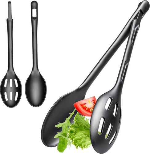 Salatbesteck schwarz 2tlg - schwarz,