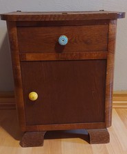 Vintage, Shabby, Antiker Nachtisch Holz massiv, dunkelbraun